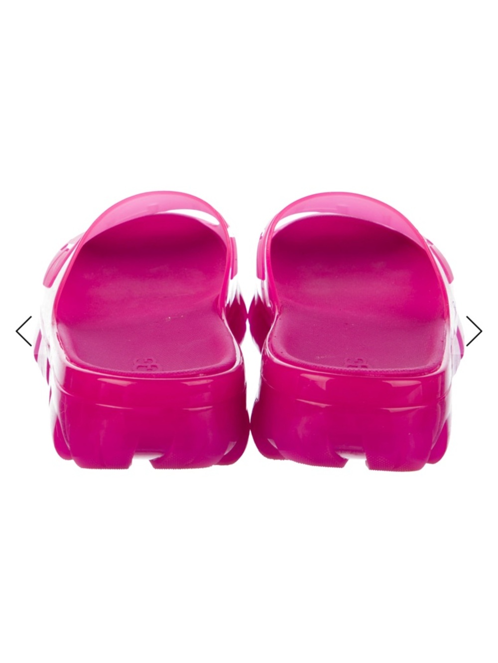 UGG Neon Pink Clear Logo Slide Sandals - Picture 3 of 5
